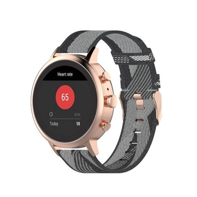 DKEnjoy 18MM Nylon Wristband Replacement Accessory Sports Watch Straps Bracelet Compatible for Fossil Women's Sport/Charter HR/Gen 4 Q Venture HR/Gen 3 Q Venture Smartwatch (Gray)
