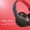 LORELEI X6 Over-Ear Headphones with Microphone, Lightweight Foldable & Portable Stereo Bass Headphones with 1.45M No-Tangle,Wired Headphones for Smartphone Tablet MP3 / 4 (Black-Red) view 2