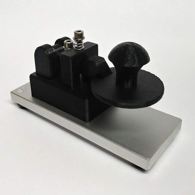 CW Morse Code Keys Micro Navy Style Morse Code Key with 1/4 Anodized Aluminum Base, Black