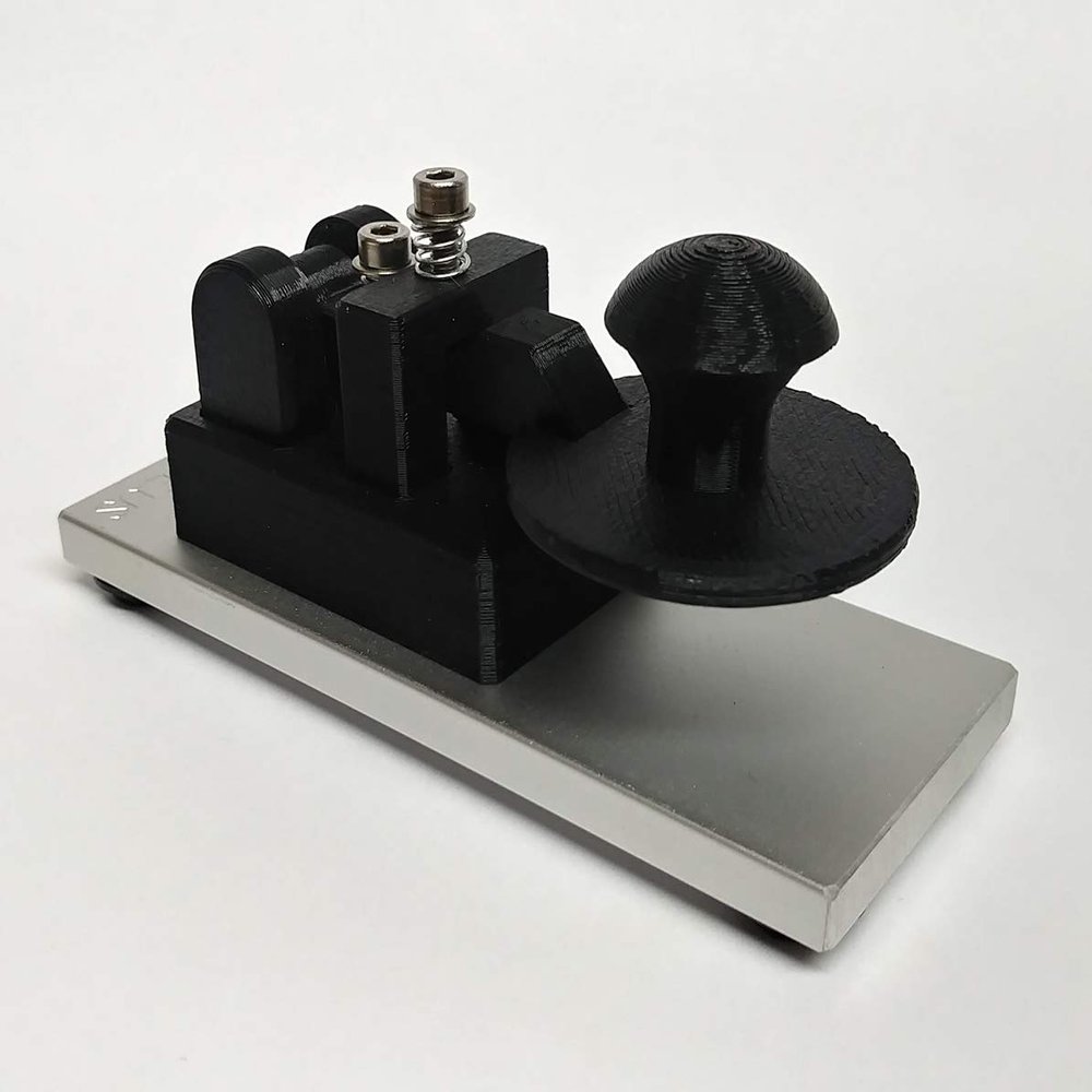CW Morse Code Keys Micro Navy Style Morse Code Key with 1/4 Anodized Aluminum Base, Black