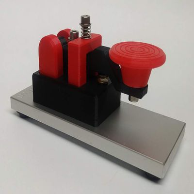 CW Morse Code Keys Micro Morse Code Key with 1/4 Anodized Aluminum Base, Black and Red
