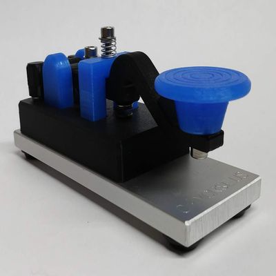 CW Morse Code Keys Camel Back Morse Code Key with 1/4 Anodized Aluminum Base, Black and Blue