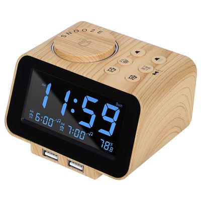 uscce Digital Dual Alarm Clock Radio for Bedrooms with Weekday/Weekend Mode