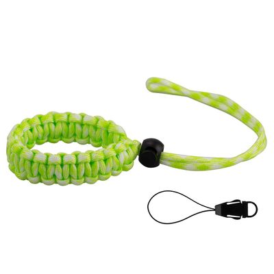 Allzedream Camera Wrist Strap Paracord Bracelet Adjustable for DSLR Binocular Cell Phone (Light Green White)