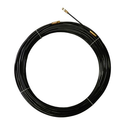 Nylon cable pulling fishtape, black,  4 mm, 20 meters, with interchangeable terminals