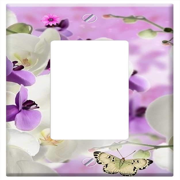 Switch Plate Single Rocker/GFCI - Orchids Flowers Garden Orquidea Nature Spring 2