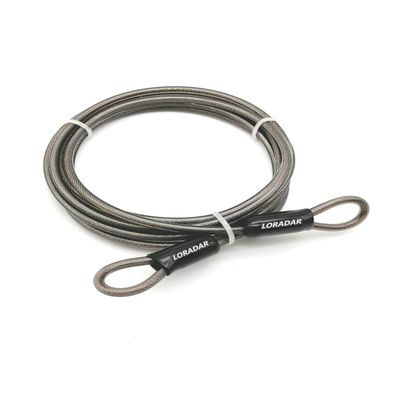 LORADAR 4mm Thick5/32" 7FT,15FT,30FT Braided Steel Coated Security Thin Cable Anti-Lost Steel Cable Luggage Lock Safety Cable Wire Double Loop (15FT)