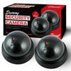 Dummy Security Camera, Fake CCTV Dome Camera with Red LED Light, 2 Pack view 1