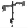 AMER Dual LCD LED Monitor Desk Mount Stand with C-clamp | Heavy Duty Fully Adjustable Arms Hold 2 Screens up to 32 inches (2EZCLAMP)