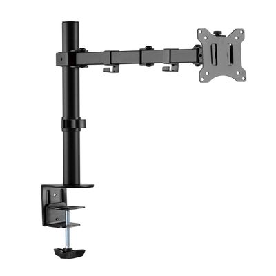 Amer Single LCD Monitor Desk Mount Stand Fully Adjustable/Tilt/Articulating for 1 Screen up to 32" (EZCLAMP), 1 Monitor (up to 32") Desk Clamp