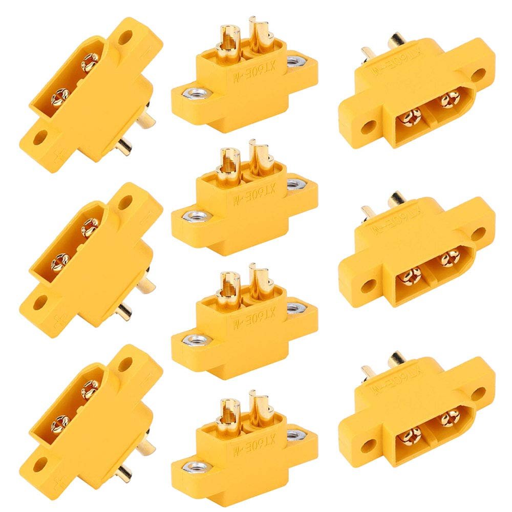 Amass 10 Pcs XT60E-M Mountable XT60 Male Plug Connector for RC Models Multicopter  