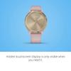 Garmin vivomove 3s, Smaller-Sized Hybrid Smartwatch with Real Watch Hands and Hidden Touchscreen Display, Light Gold with Rose Case and Band (Renewed) view 4