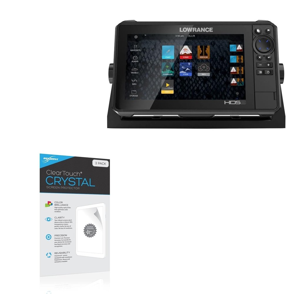 BoxWave Screen Protector Compatible with Lowrance HDS-9 Live - ClearTouch Crystal (2-Pack), HD Film Skin - Shields from Scratches
