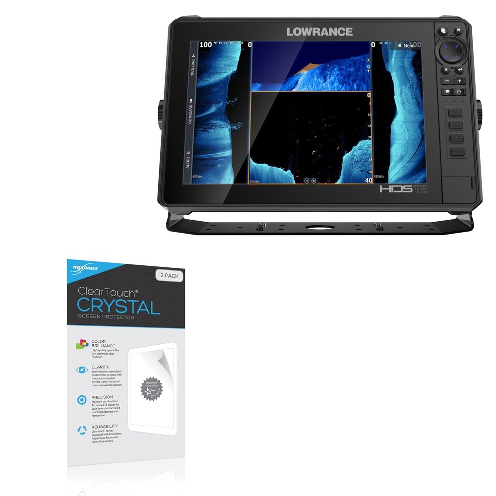 BoxWave Screen Protector Compatible with Lowrance HDS-12 Live - ClearTouch Crystal (2-Pack), HD Film Skin - Shields from Scratches