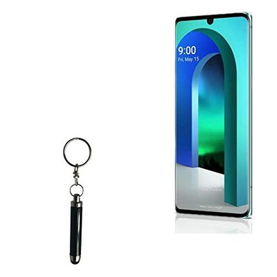 BoxWave Stylus Pen Compatible with LG Velvet - Bullet Capacitive Stylus, Mini Stylus Pen with Keyring Loop - Jet Black