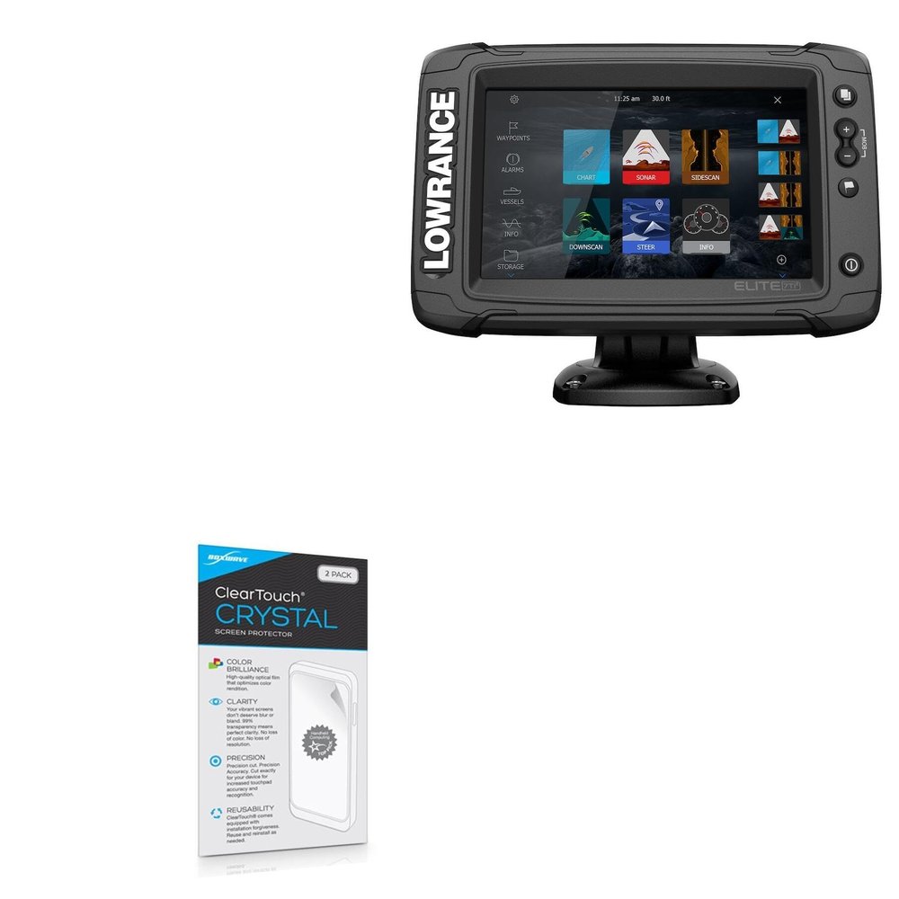 BoxWave Screen Protector Compatible with Lowrance Elite-7 TI2 - ClearTouch Crystal (2-Pack), HD Film Skin - Shields from Scratches