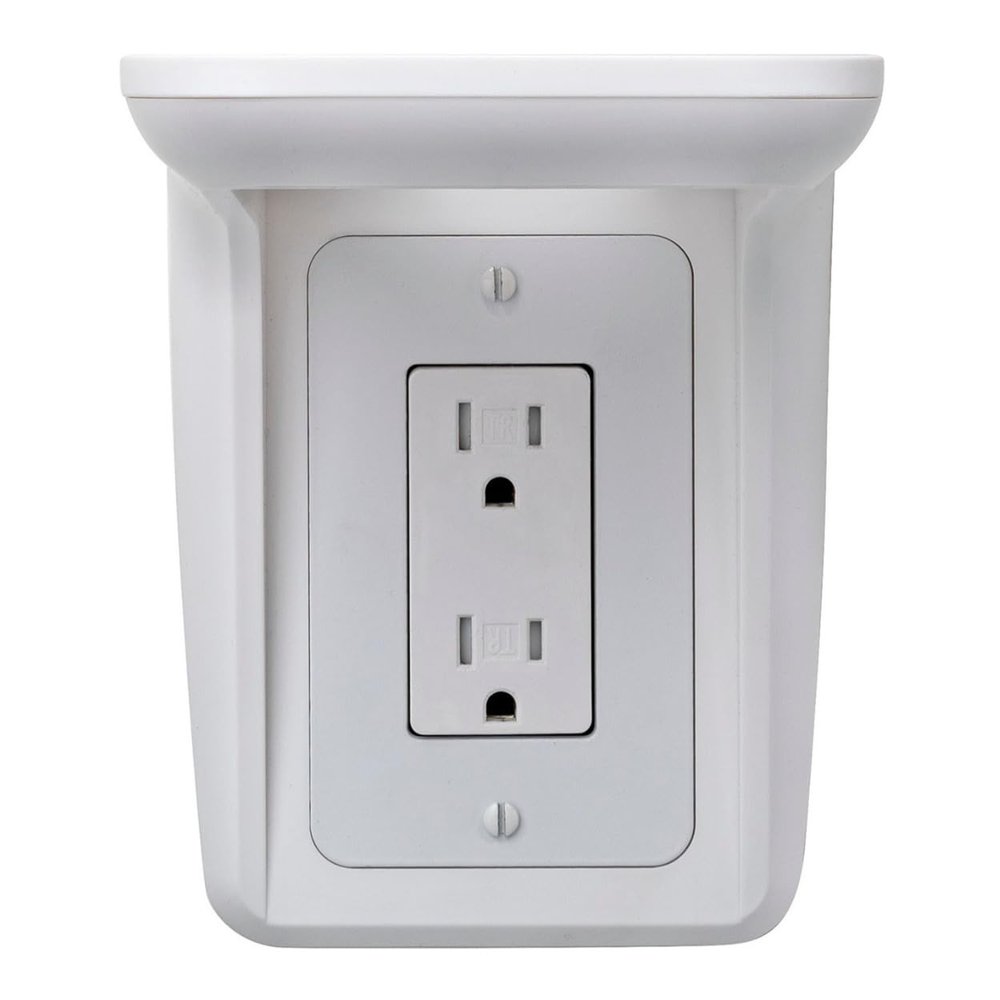 Knox Gear Multi-Purpose Outlet Wall Shelf with Built-in Cable Management (White)