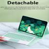 AnMengXinLing Lovely Keyboard Case for iPad 9th/8th/7th Generation with Mouse,Case for iPad9 iPad8 iPad7 10.2 inch with Pencil Holder and Deatachable Keyboard Mouse, Mint Green view 2