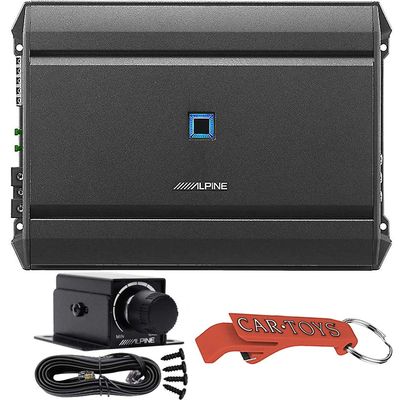 Alpine S-A55V Five Channel Car Digital Amplifier and Bass Gain Remote Bundle
