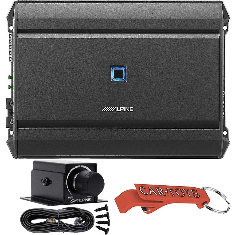 Alpine S-A55V Five Channel Car Digital Amplifier and Bass Gain Remote Bundle