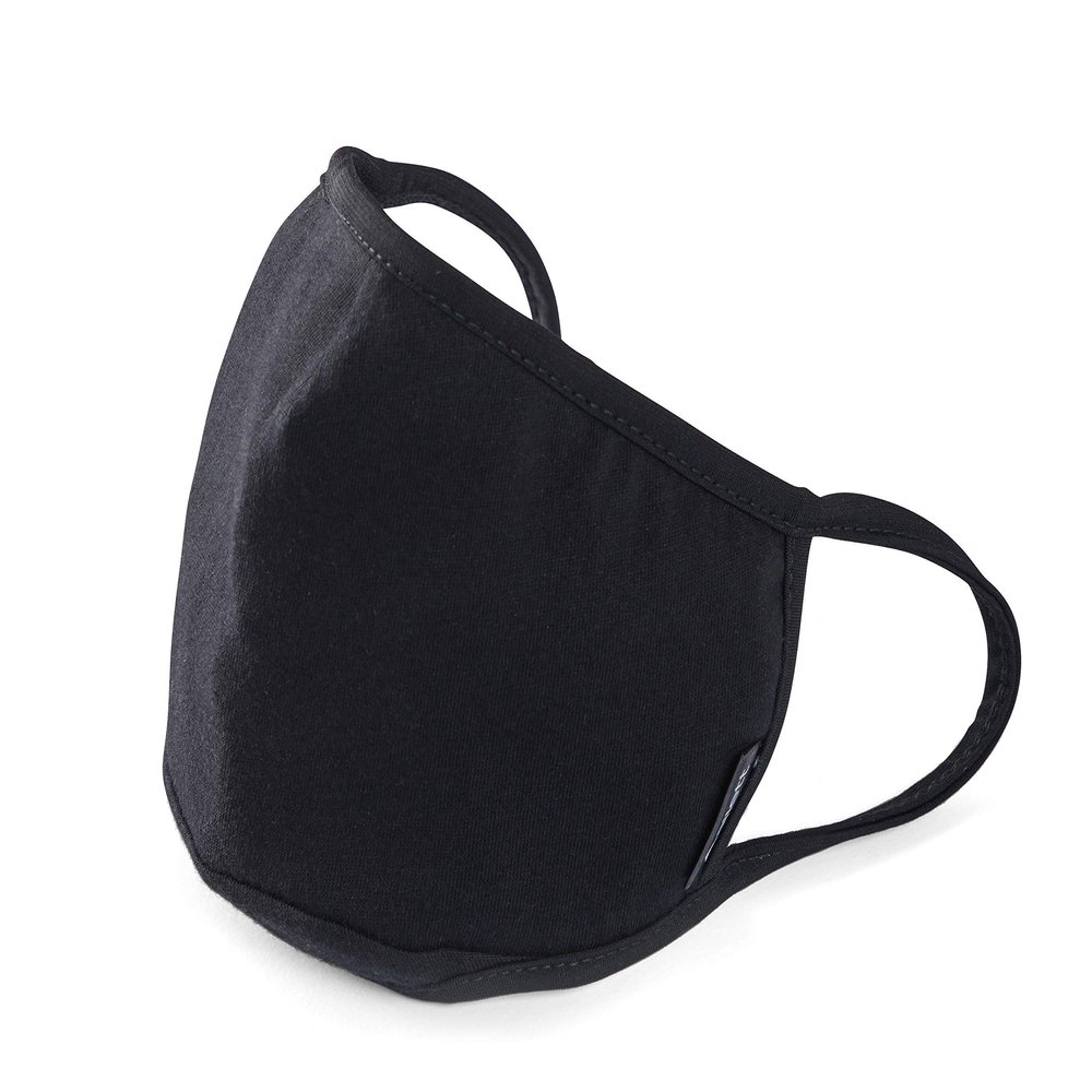 Allett Face Mask, Black | 2 Pack | Made of Cotton, Built in Polypropylene Filter | Soft Earloops, Washable, Reusable | With Nose Wire & Chin Gusset | For Adults