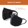 Allett Face Mask, Black | 2 Pack | Made of Cotton, Built in Polypropylene Filter | Soft Earloops, Washable, Reusable | With Nose Wire & Chin Gusset | For Adults view 4