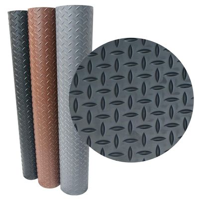 Goodyear Diamond-Plate Rubber Flooring - 3.5mm x 36" x 8ft - Dark Gray
