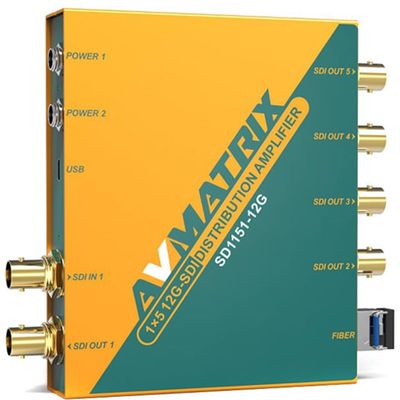 AVMATRIX SD1151-12G 15 12G-SDI Reclocking Distribution Amplifier Support DVB-ASI Signal