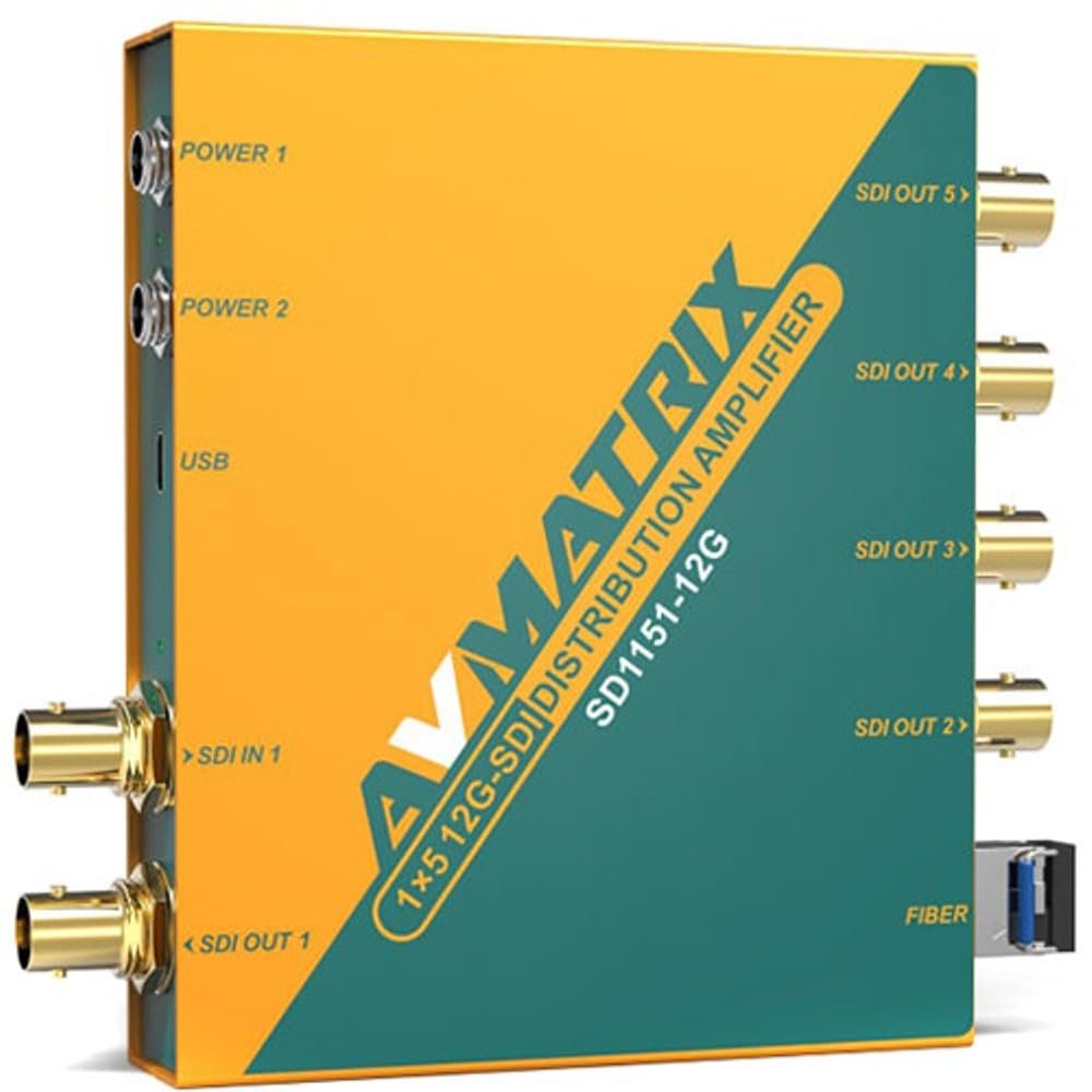 AVMATRIX SD1151-12G 15 12G-SDI Reclocking Distribution Amplifier Support DVB-ASI Signal
