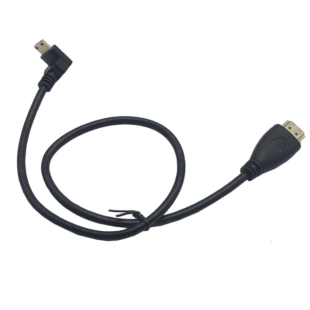 Seadream Angled Mini HDMI to HDMI, 90 Degree Angle Mini-HDMI Male to HDMI Male Converter Cable, Support 1080P Full HD, 3D 50CM (50CM Down Angled)