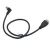 Seadream Angled Mini HDMI to HDMI, 90 Degree Angle Mini-HDMI Male to HDMI Male Converter Cable, Support 1080P Full HD, 3D 50CM (50CM Down Angled) view 1