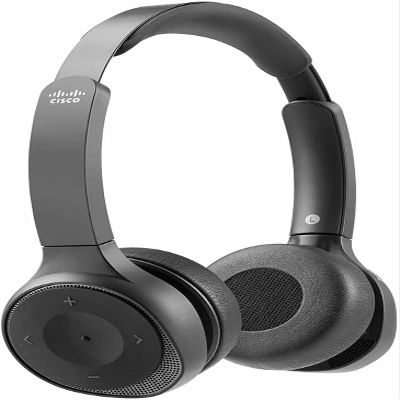 Cisco Headset 730, Wireless Dual On-Ear Bluetooth Headset with Case, USB-A HD Bluetooth Adapter, USB-A and 3.5mm Cables, Carbon Black, 2-Year Limited Liability Warranty (HS-WL-730-BUNA-C)