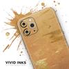 Molten Gold Digital Foil Swirl V8 - DesignSkinz Protective Vinyl Decal Wrap Skin Cover Compatible with The Apple iPhone Xs Max (Full-Body, Screen Trim & Back Glass Skin) view 3
