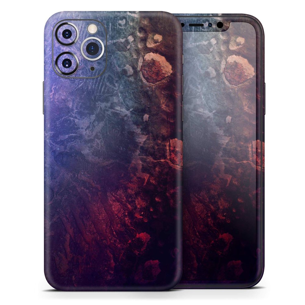 Abstract Fire & Ice V8 - DesignSkinz Protective Vinyl Decal Wrap Skin Cover Compatible with The Apple iPhone X (Full-Body, Screen Trim & Back Glass Skin)
