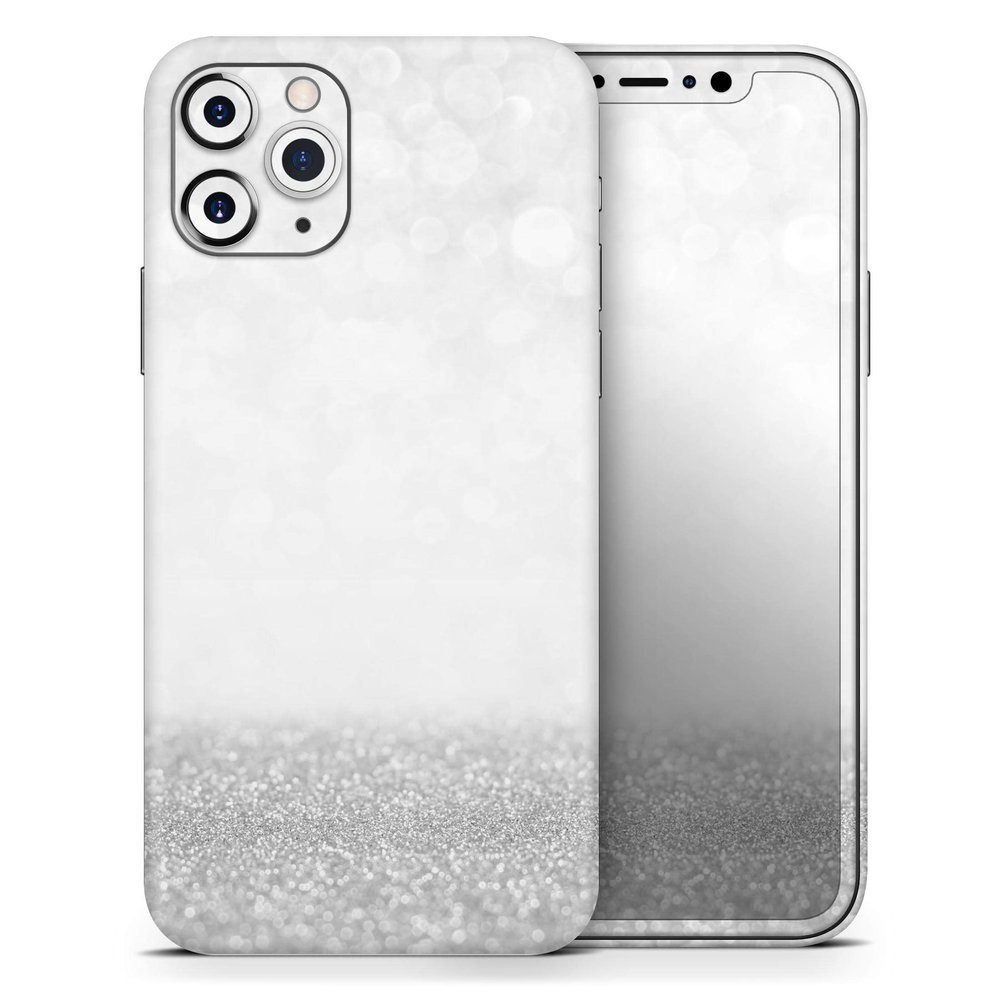 Silver and White Unfocused Sparkle Orbs - DesignSkinz Protective Vinyl Decal Wrap Skin Cover Compatible with The Apple iPhone Xs (Full-Body, Screen Trim & Back Glass Skin)