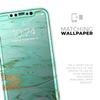Mint Marble & Digital Gold Foil V11 - DesignSkinz Protective Vinyl Decal Wrap Skin Cover Compatible with The Apple iPhone 11 Pro (Full-Body, Screen Trim & Back Glass Skin) view 4