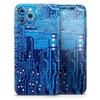 Blue Circuit Board V1 - DesignSkinz Protective Vinyl Decal Wrap Skin Cover Compatible with The Apple iPhone 11 (Full-Body, Screen Trim & Back Glass Skin) view 1