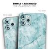 Cracked Turquise Marble Surface 2 - DesignSkinz Protective Vinyl Decal Wrap Skin Cover Compatible with the Apple iPhone 11 Pro (Full-Body, Screen Trim & Back Glass Skin) view 2