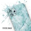 Cracked Turquise Marble Surface 2 - DesignSkinz Protective Vinyl Decal Wrap Skin Cover Compatible with the Apple iPhone 11 Pro (Full-Body, Screen Trim & Back Glass Skin) view 3