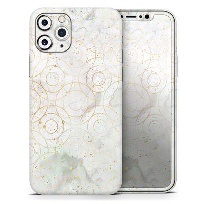 Karamfila Watercolor & Gold V8 - DesignSkinz Protective Vinyl Decal Wrap Skin Cover Compatible with The Apple iPhone Xs (Full-Body, Screen Trim & Back Glass Skin)