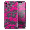 Bright Pink V2 and Gray Digital Camouflage - DesignSkinz Protective Vinyl Decal Wrap Skin Cover Compatible with The Apple iPhone XR (Full-Body, Screen Trim & Back Glass Skin) view 1