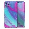 Marbleized Pink Ocean Blue v32 - DesignSkinz Protective Vinyl Decal Wrap Skin Cover Compatible with The Apple iPhone 11 Pro (Full-Body, Screen Trim & Back Glass Skin) view 1