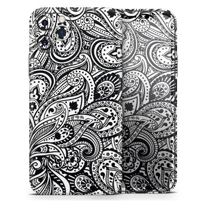 Black and White Aztec Paisley - DesignSkinz Protective Vinyl Decal Wrap Skin Cover Compatible with The Apple iPhone Xs (Full-Body, Screen Trim & Back Glass Skin)
