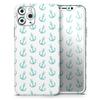Teal Micro Anchors - DesignSkinz Protective Vinyl Decal Wrap Skin Cover Compatible with The Apple iPhone SE (2020) (Full-Body, Screen Trim & Back Glass Skin) view 1