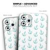 Teal Micro Anchors - DesignSkinz Protective Vinyl Decal Wrap Skin Cover Compatible with The Apple iPhone SE (2020) (Full-Body, Screen Trim & Back Glass Skin) view 2