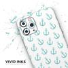 Teal Micro Anchors - DesignSkinz Protective Vinyl Decal Wrap Skin Cover Compatible with The Apple iPhone SE (2020) (Full-Body, Screen Trim & Back Glass Skin) view 3