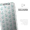 Teal Micro Anchors - DesignSkinz Protective Vinyl Decal Wrap Skin Cover Compatible with The Apple iPhone SE (2020) (Full-Body, Screen Trim & Back Glass Skin) view 4