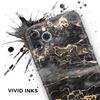 Black and Gold Marble Surface - DesignSkinz Protective Vinyl Decal Wrap Skin Cover Compatible with The Apple iPhone SE (2020) (Full-Body, Screen Trim & Back Glass Skin) view 3