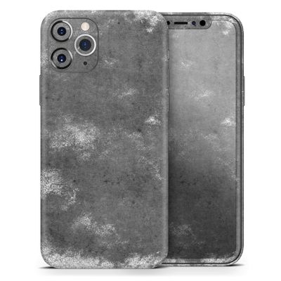 Distressed Silver Texture v5 - DesignSkinz Protective Vinyl Decal Wrap Skin Cover Compatible with The Apple iPhone Xs (Full-Body, Screen Trim & Back Glass Skin)