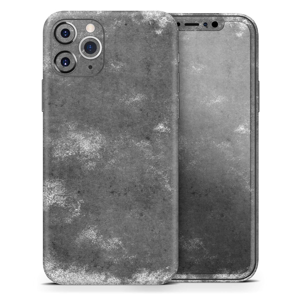 Distressed Silver Texture v5 - DesignSkinz Protective Vinyl Decal Wrap Skin Cover Compatible with The Apple iPhone Xs (Full-Body, Screen Trim & Back Glass Skin)